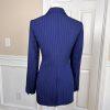 Anne Klein Polyester Spandex Blazer Suit Size 8 Blue Striped Lined Women 1 Piece