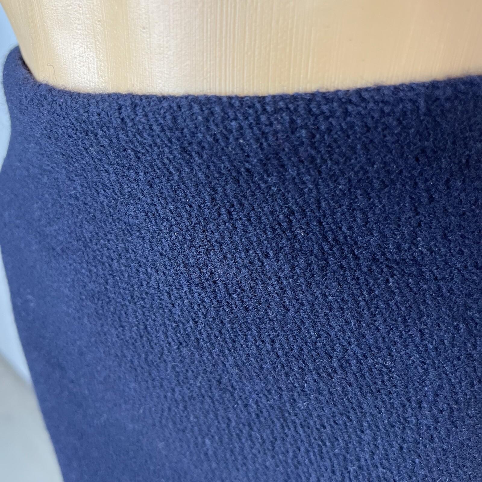 Lauren Ralph Lauren Vtg Wool Midi Skirt Size 12 Dark Blue Quiet Luxury Flared