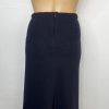 Lauren Ralph Lauren Vtg Wool Midi Skirt Size 12 Dark Blue Quiet Luxury Flared
