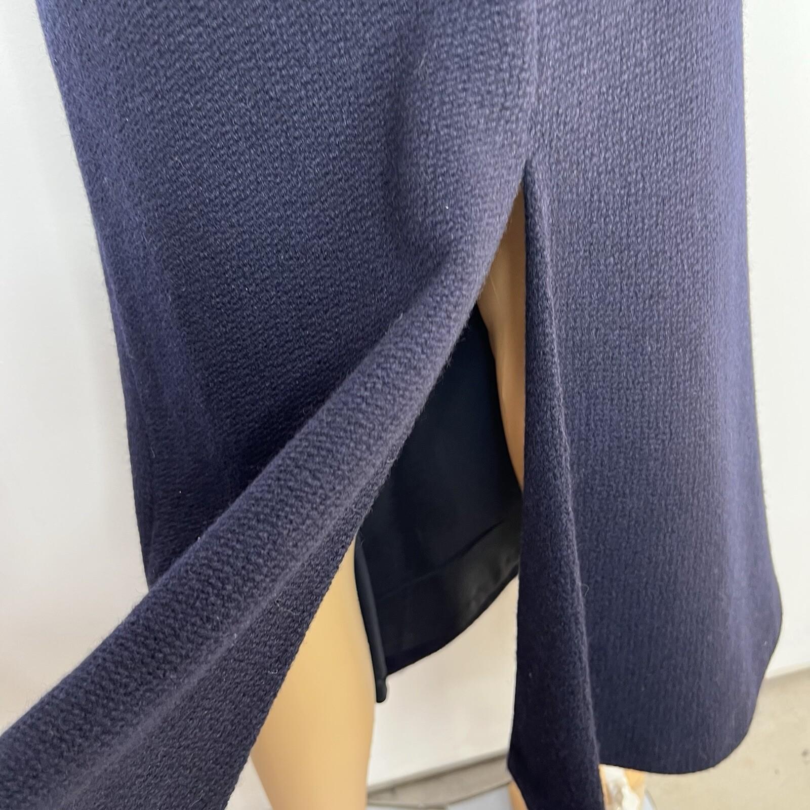 Lauren Ralph Lauren Vtg Wool Midi Skirt Size 12 Dark Blue Quiet Luxury Flared