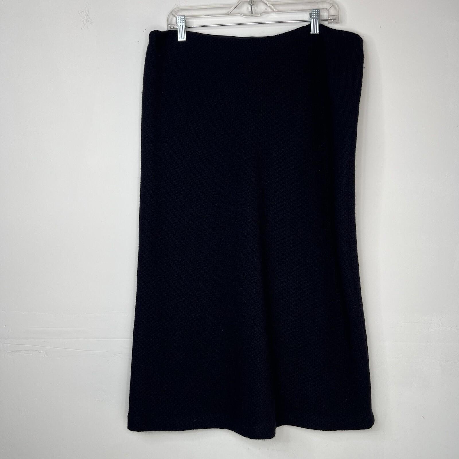 Lauren Ralph Lauren Vtg Wool Midi Skirt Size 12 Dark Blue Quiet Luxury Flared
