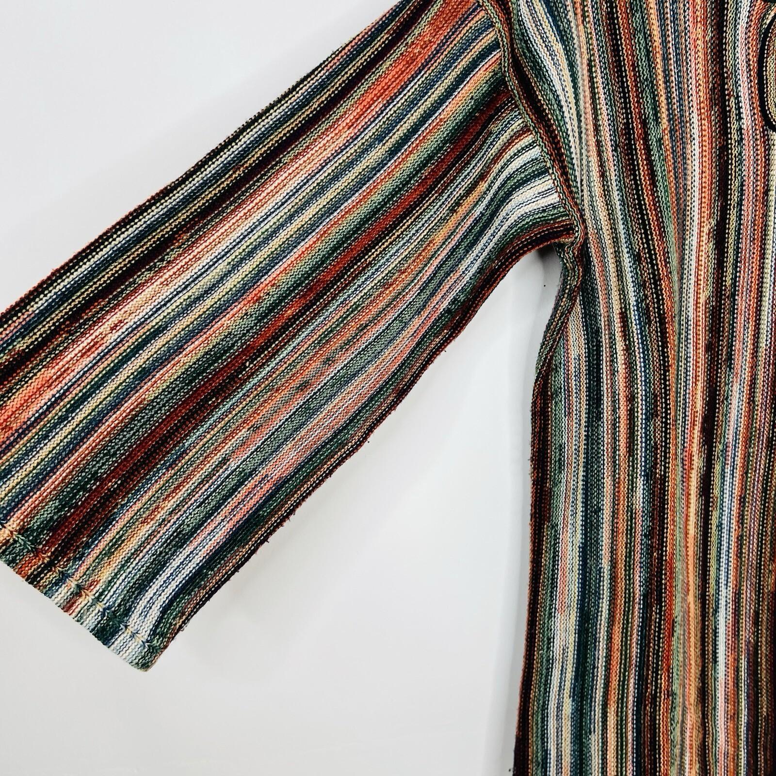 10-6541.jpg Vintage Lady Roi Sweater M Hippie Boho Retro Funky Multi Striped Bohemian Warm