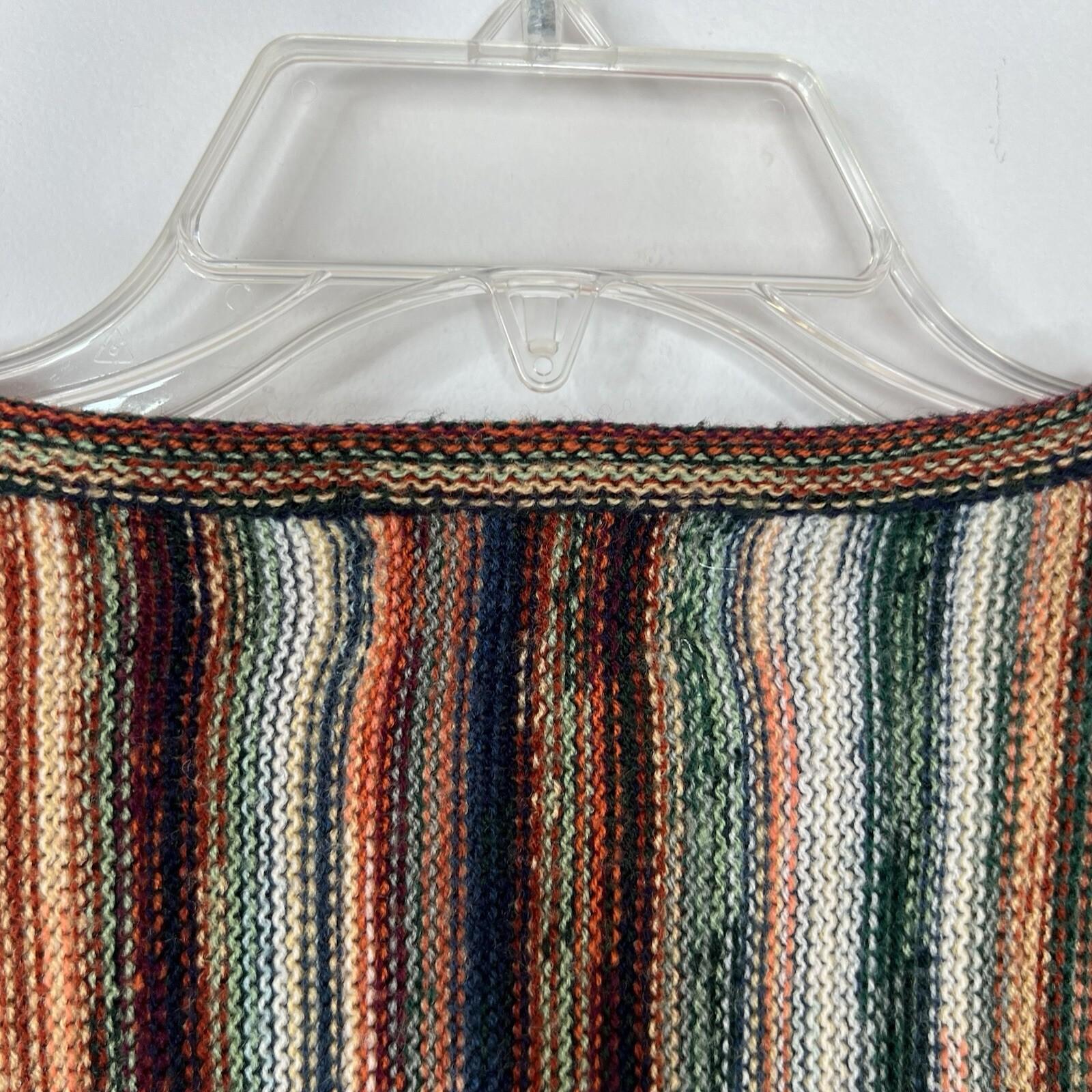 10-6544.jpg Vintage Lady Roi Sweater M Hippie Boho Retro Funky Multi Striped Bohemian Warm