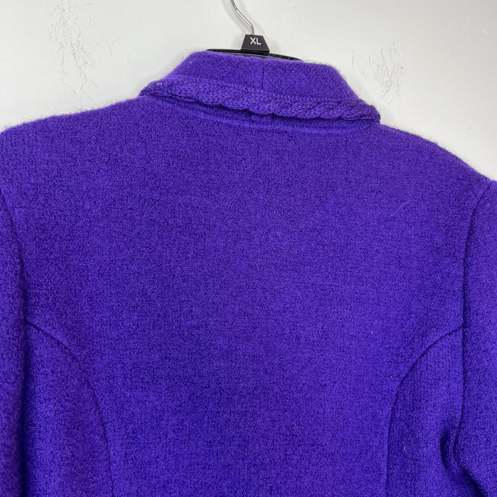 10-6553.jpg Talbots Women Wool Cardigan Blazer Size 6 Purple Cozzy Warm Preppy Comfy