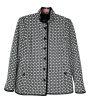 Nina Mclemore Cotton Blazer Size 6 Black White Textured Business Geometric Lined