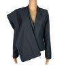 Calvin Klein Polyester Rayon Pant 8P Suit 10P Charcoal Striped Lined Career 2PC