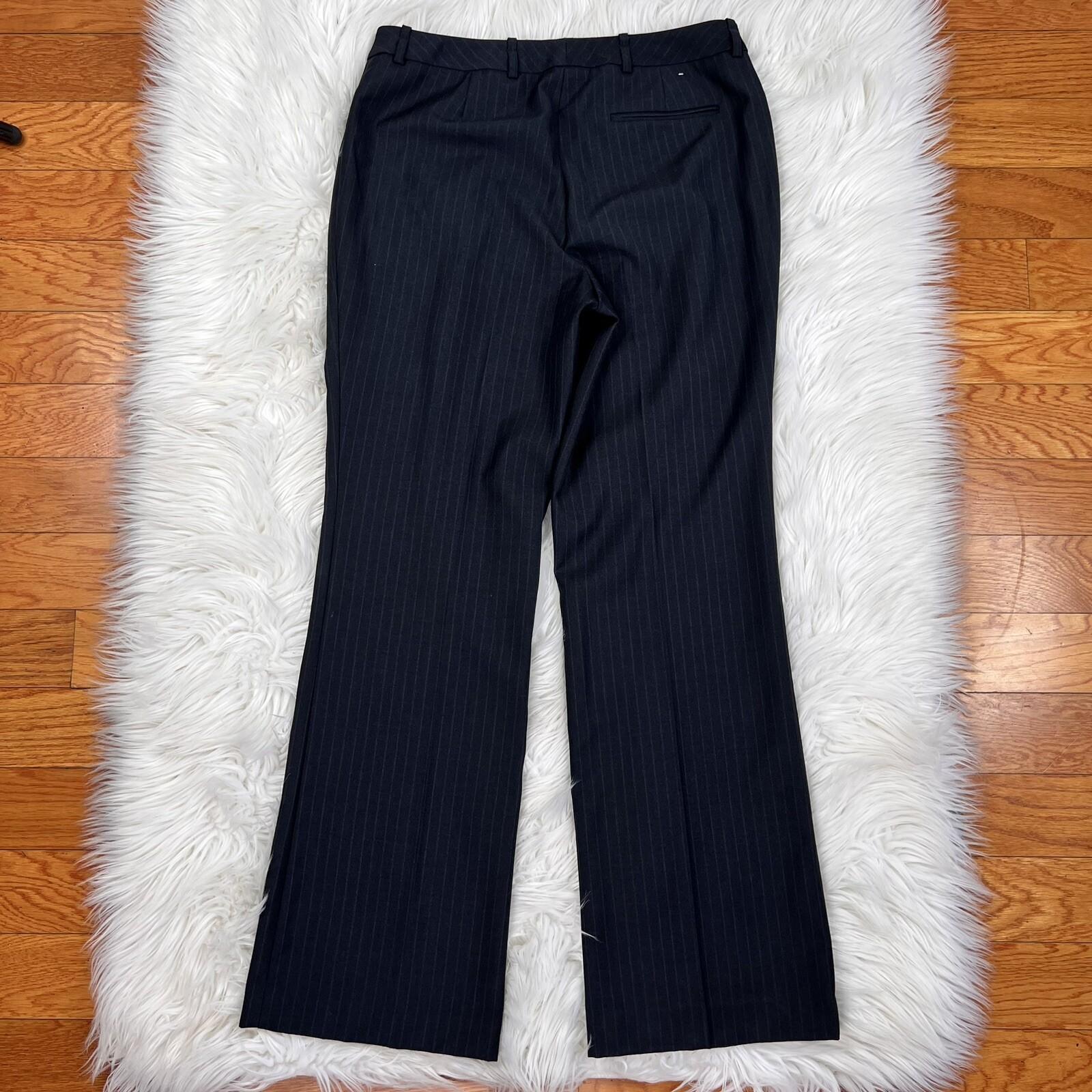 Calvin Klein Polyester Rayon Pant 8P Suit 10P Charcoal Striped Lined Career 2PC