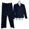 Le Suit Women Polyester Pant Suit Size 8 Navy Blue Lined Business Career 2PC