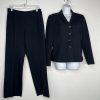 Le Suit Women Polyester Pant Suit Size 8 Navy Blue Lined Business Career 2PC
