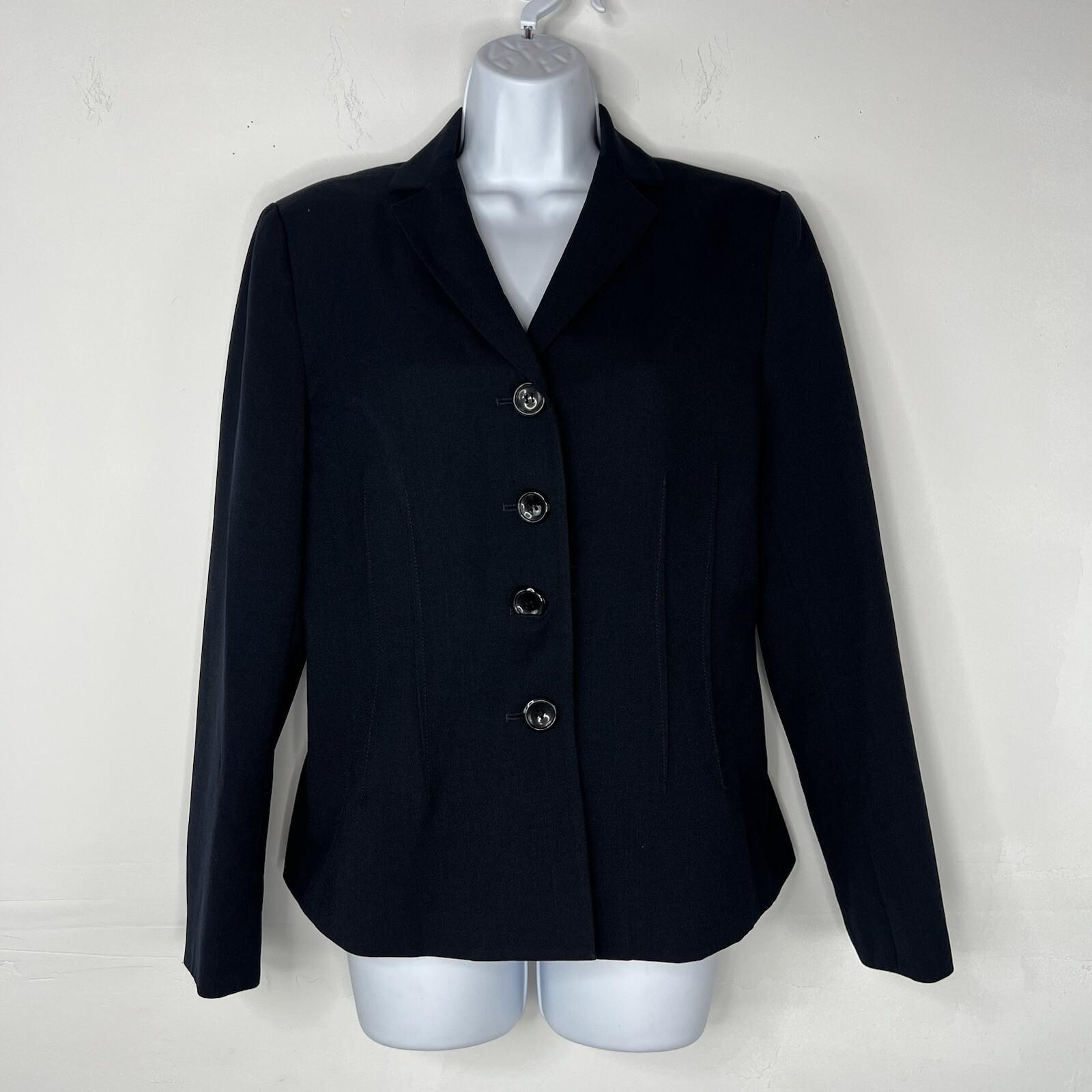 Le Suit Women Polyester Pant Suit Size 8 Navy Blue Lined Business Career 2PC