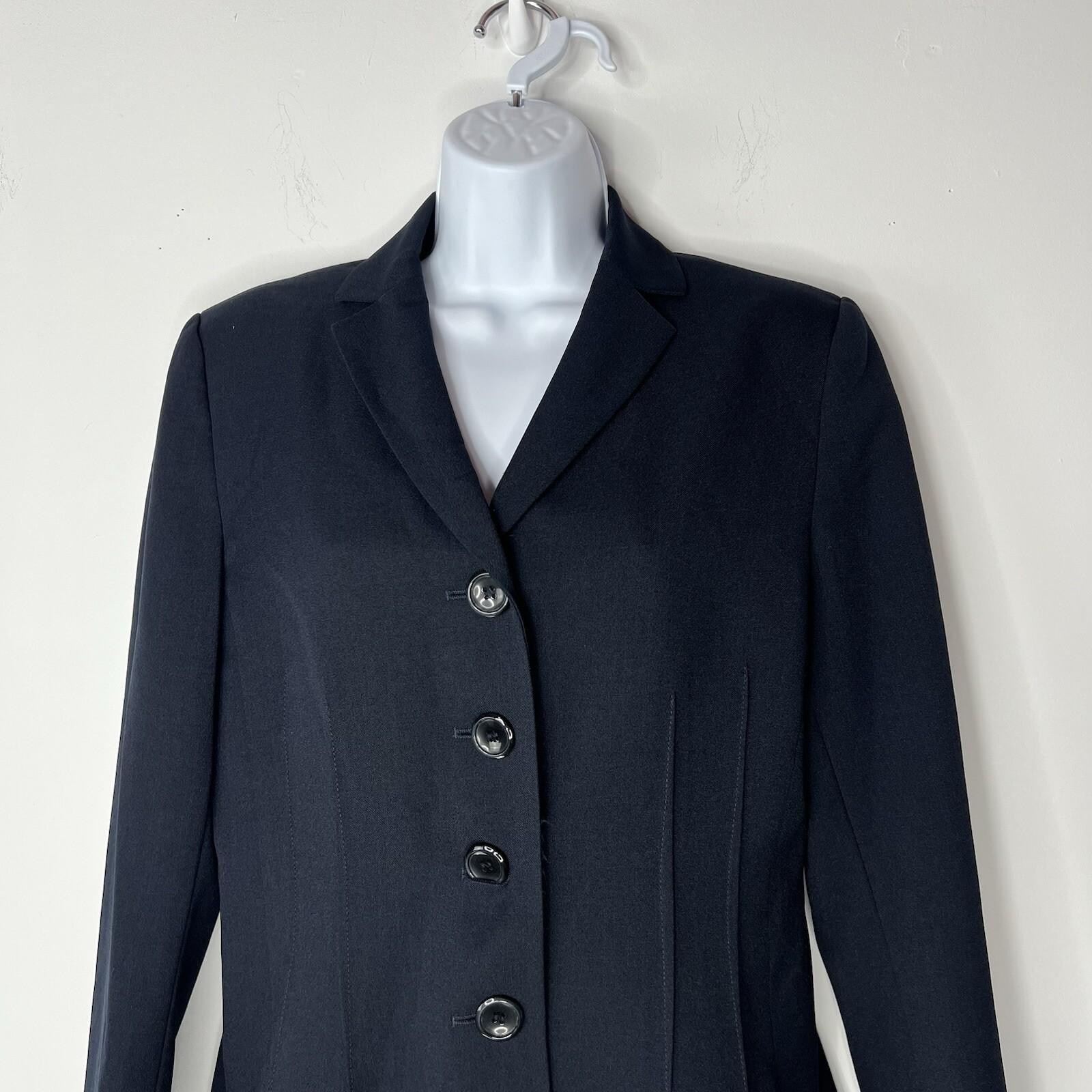 Le Suit Women Polyester Pant Suit Size 8 Navy Blue Lined Business Career 2PC