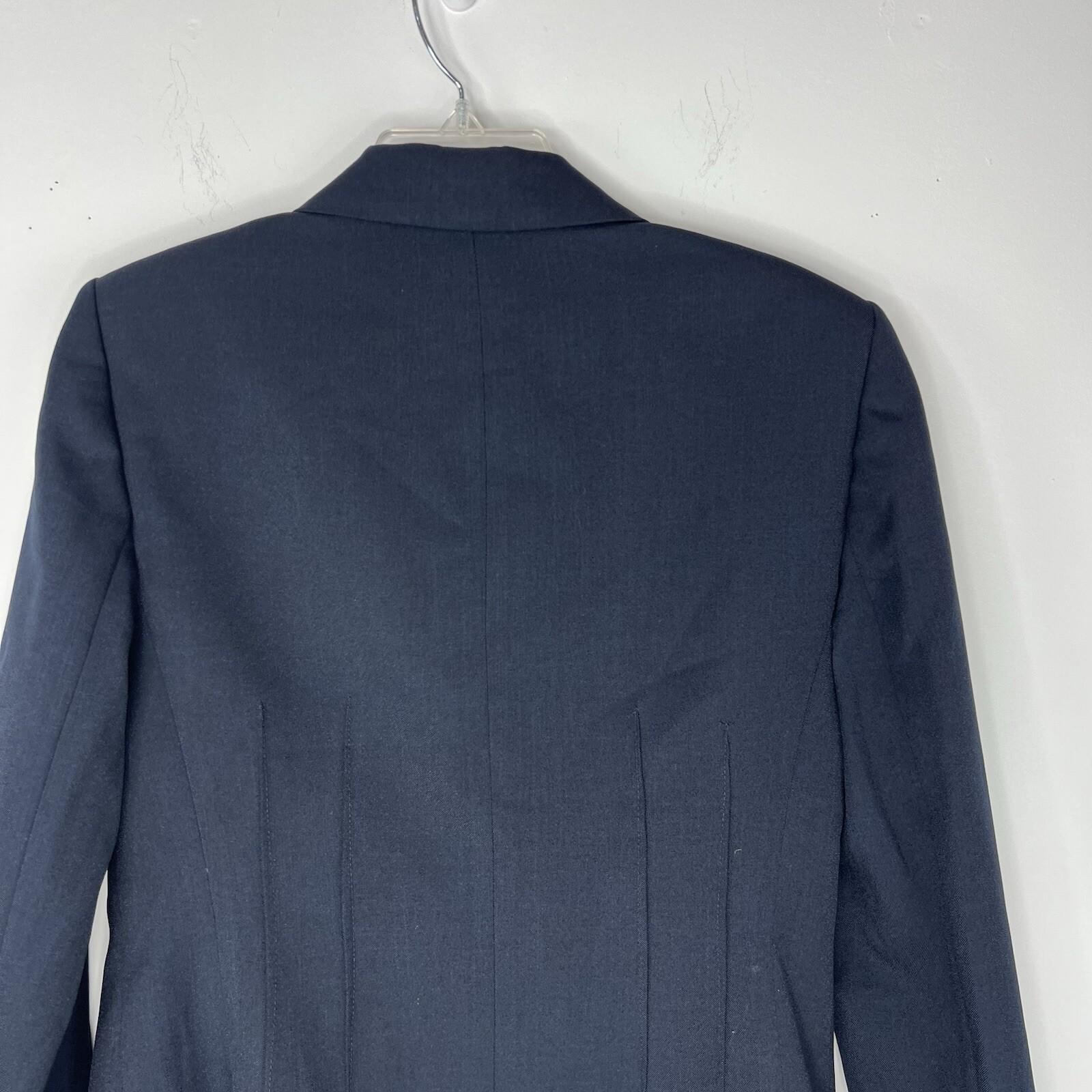 Le Suit Women Polyester Pant Suit Size 8 Navy Blue Lined Business Career 2PC