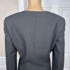Tahari Women Polyester Stretch Blazer Size 8 Black lined Ruffle Collarless Wrap