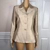 10-6601.jpg Collections For Le Suit Polyester Rayon Blazer Suit Size 6 Beige Gold Lined