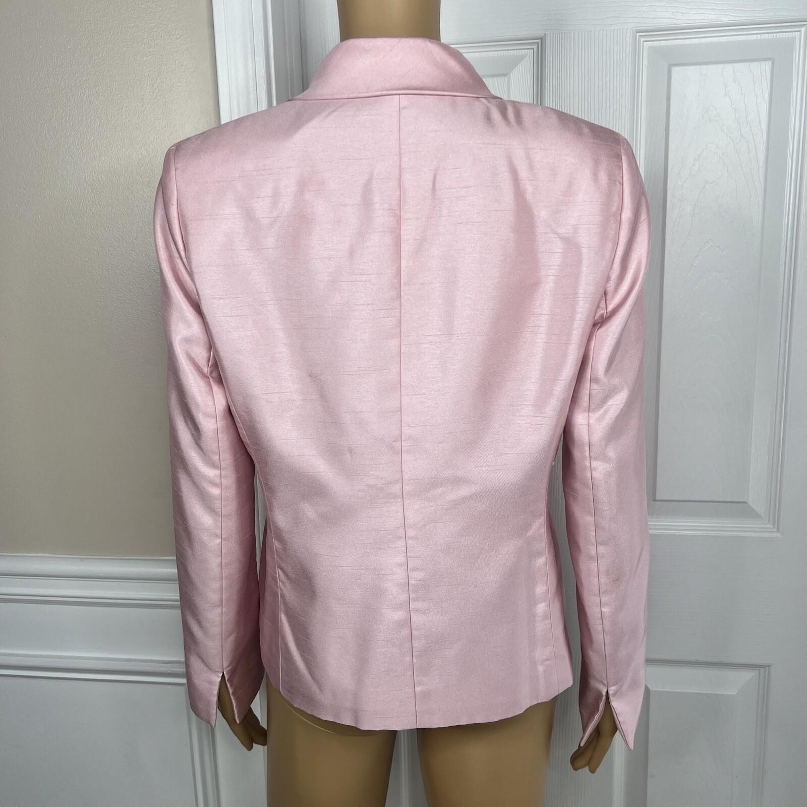 Le Suit Women Polyester Blazer Size 8 Pink Wrap Shawl Collar Lined 1 Piece