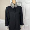 Terry Lewis Wool Viscose Black Pant Suit Size M Removable Collar Pockets 2PC New