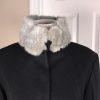 Terry Lewis Wool Viscose Black Pant Suit Size M Removable Collar Pockets 2PC New