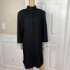 Terry Lewis Wool Viscose Black Pant Suit Size M Removable Collar Pockets 2PC New