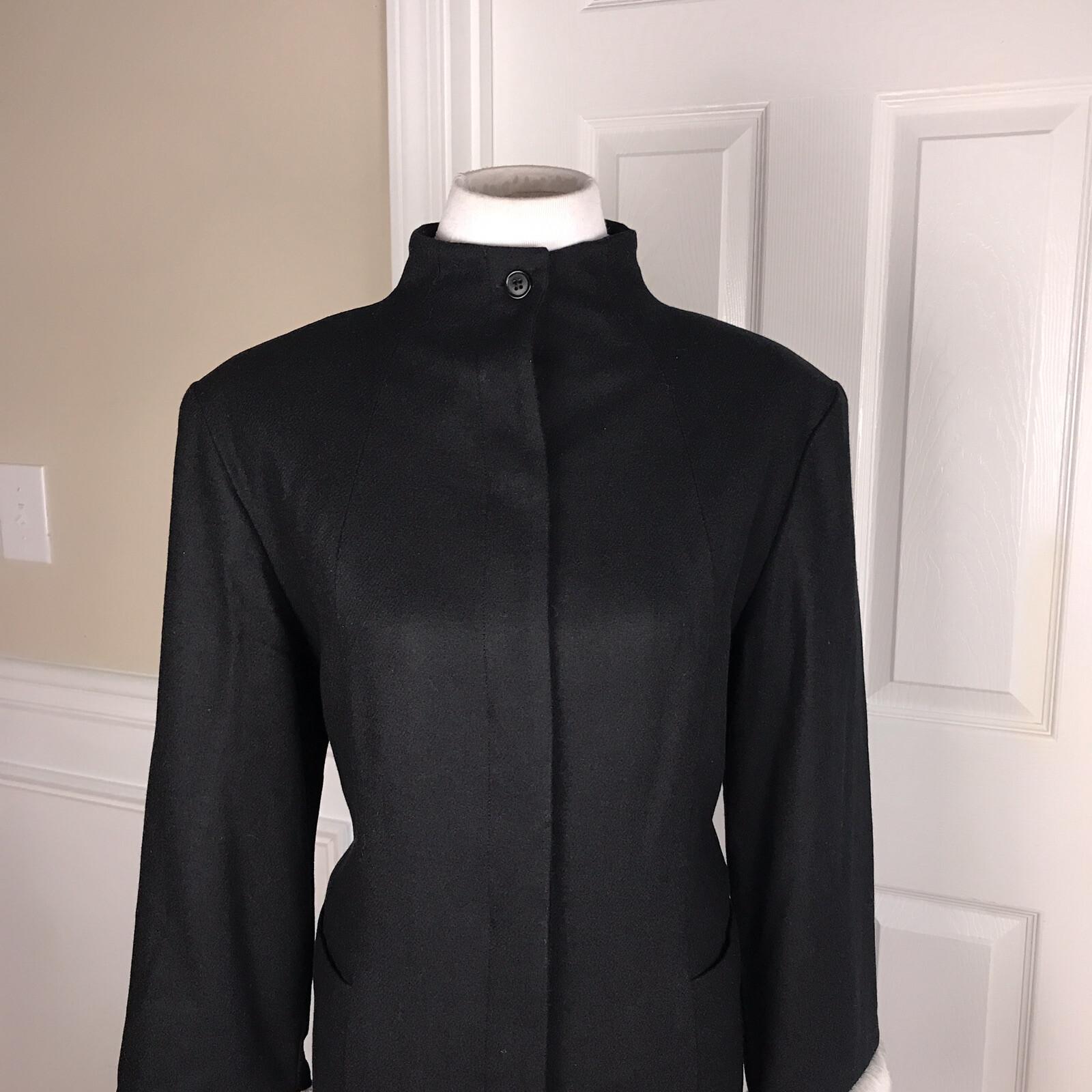 Terry Lewis Wool Viscose Black Pant Suit Size M Removable Collar Pockets 2PC New