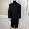 Terry Lewis Wool Viscose Black Pant Suit Size M Removable Collar Pockets 2PC New