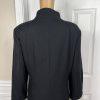 Terry Lewis Wool Viscose Black Pant Suit Size M Removable Collar Pockets 2PC New