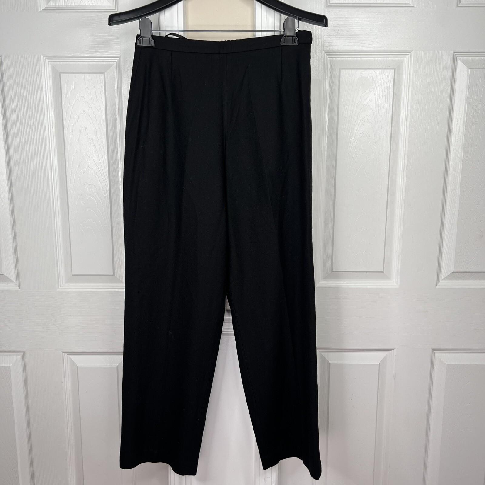Terry Lewis Wool Viscose Black Pant Suit Size M Removable Collar Pockets 2PC New