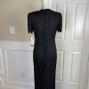 Laurence Kazar Silk Dress Size S Black Beaded Maxi Lined Formal Short Sleeve New