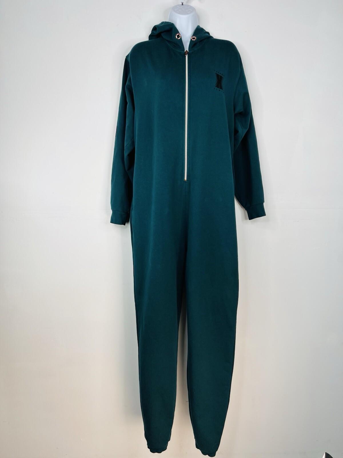 Savage X Fenty Jumpsuit M Green Showgirl Hooded Half Zip Coverall Oversized