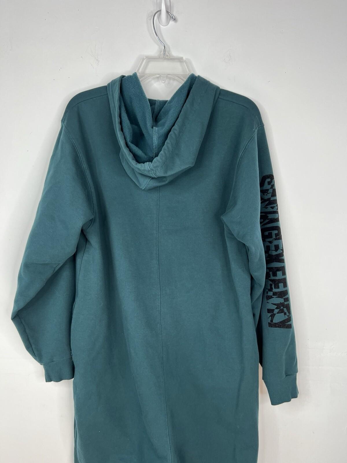 Savage X Fenty Jumpsuit M Green Showgirl Hooded Half Zip Coverall Oversized