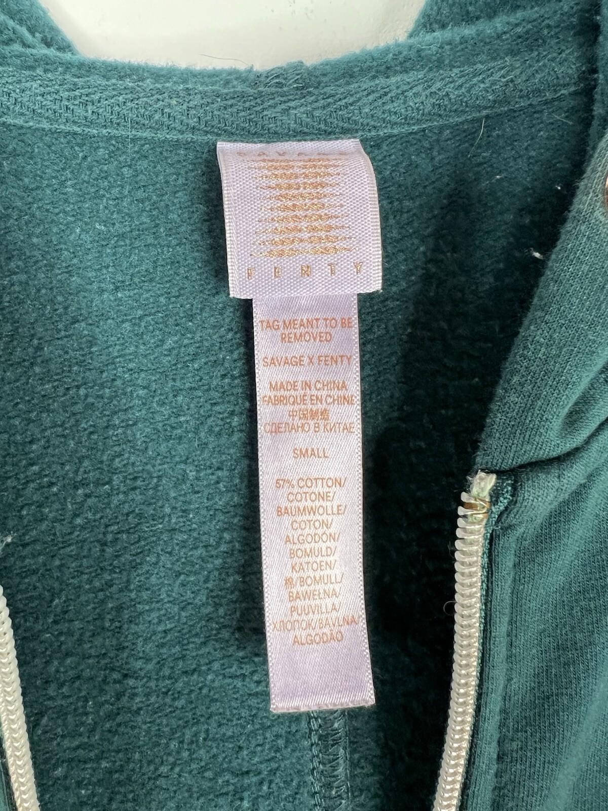 Savage X Fenty Jumpsuit M Green Showgirl Hooded Half Zip Coverall Oversized