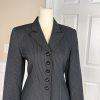 KASPER ASL 2PC Black Striped Polyester Rayon Viscose Skirt Suit Size 2P