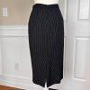 KASPER ASL 2PC Black Striped Polyester Rayon Viscose Skirt Suit Size 2P