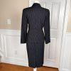 KASPER ASL 2PC Black Striped Polyester Rayon Viscose Skirt Suit Size 2P