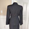 KASPER ASL 2PC Black Striped Polyester Rayon Viscose Skirt Suit Size 2P