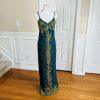 TAN CCHO Women 2PC Green Beaded Silk Lined Collarless Dress Suit Size XL