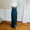 TAN CCHO Women 2PC Green Beaded Silk Lined Collarless Dress Suit Size XL