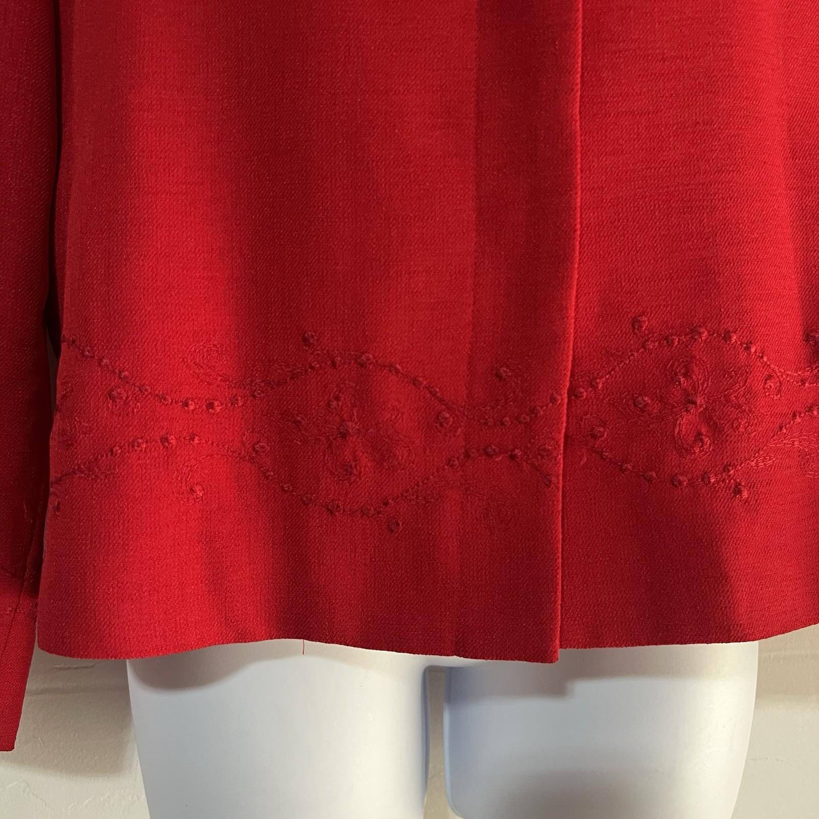 Kasper & Company ASL VTG Polyester Skirt Suit 10P Red Stand Up Collar Timeless