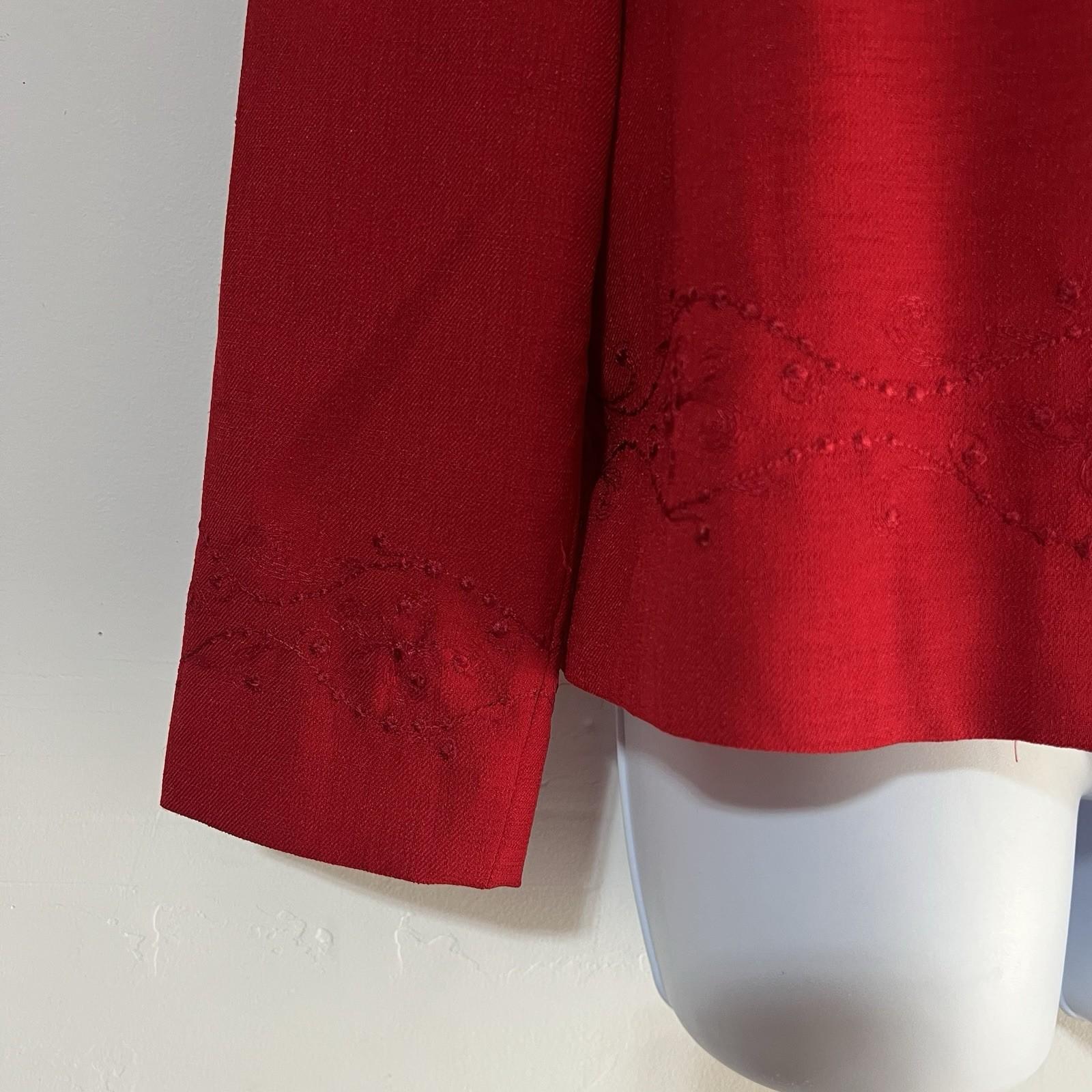 Kasper & Company ASL VTG Polyester Skirt Suit 10P Red Stand Up Collar Timeless