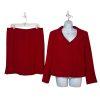 Kasper Polyester Skirt Suit Size 16P Red Shawl Collar Lined 2PC Timeless Career