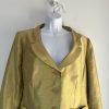 Suit Studio Polyester Blend Skirt Suit 16 Gold Green Metallic Cocktail Pockets