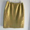 Suit Studio Polyester Blend Skirt Suit 16 Gold Green Metallic Cocktail Pockets