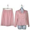 10-6710.jpg Kasper Polyester Skirt Suit 8P Rose Shawl Collar Lined Embroidered Timeless 2PC