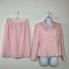 10-6711.jpg Kasper Polyester Skirt Suit 8P Rose Shawl Collar Lined Embroidered Timeless 2PC