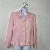 10-6712.jpg Kasper Polyester Skirt Suit 8P Rose Shawl Collar Lined Embroidered Timeless 2PC