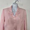 10-6713.jpg Kasper Polyester Skirt Suit 8P Rose Shawl Collar Lined Embroidered Timeless 2PC