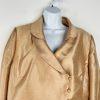 Le Suit Polyester Skirt Suit 16 Golden Beige Metallic Shawl Collar Cocktail 2PC