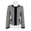 TAHARI Women 1PC Black White Polyester Wool Blend Lined Zip Up Blazer Size 4