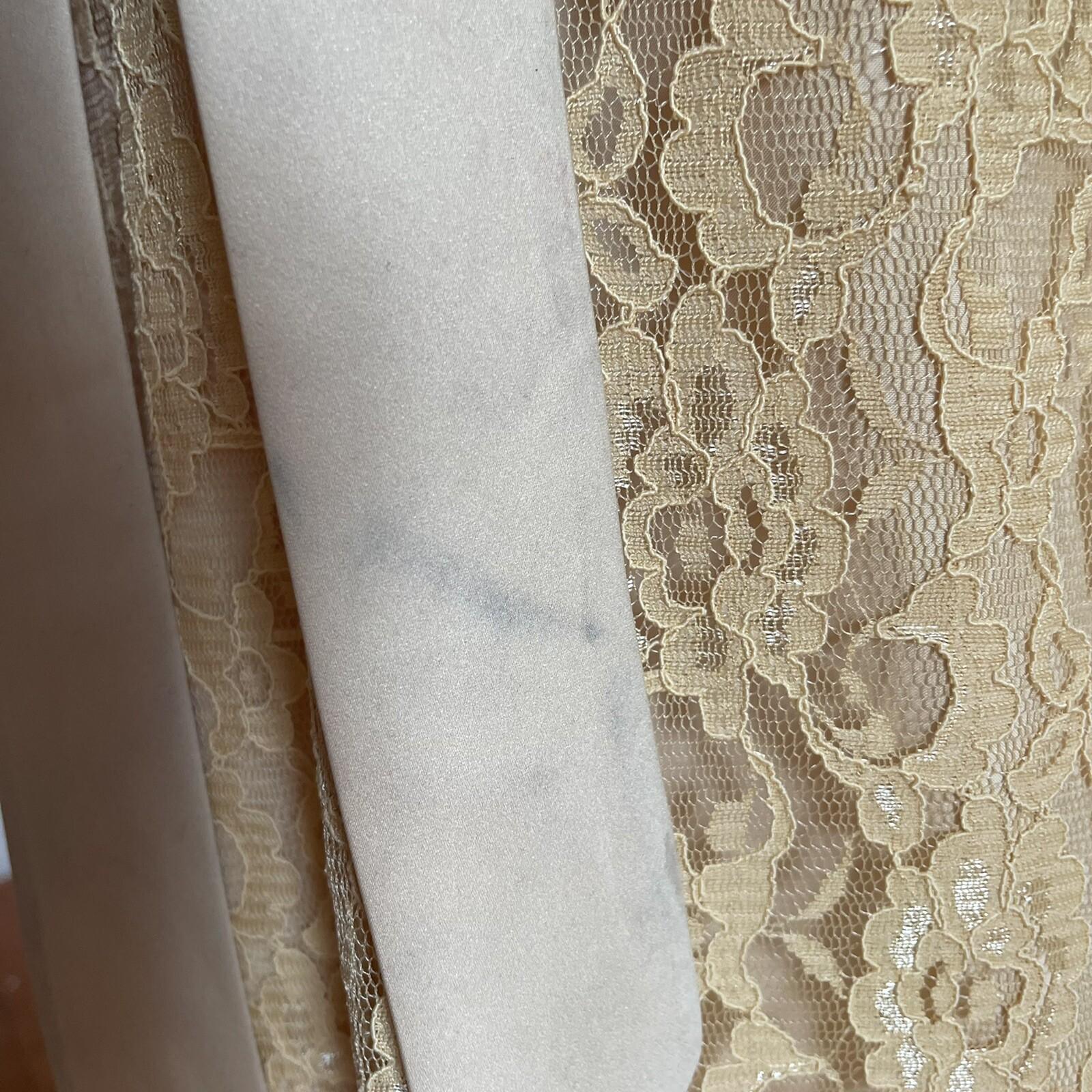 SIGNATURE ALFRED ANGELO Gold Belted Lace Cotton Backless Maxi Dress Size 8