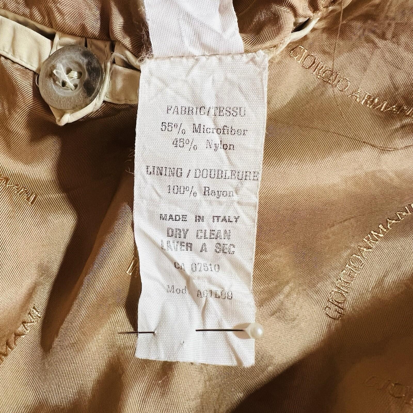 Giorgio Armani Le Collezioni Men Windbreaker Jacket Size 42 Beige Made In Italy