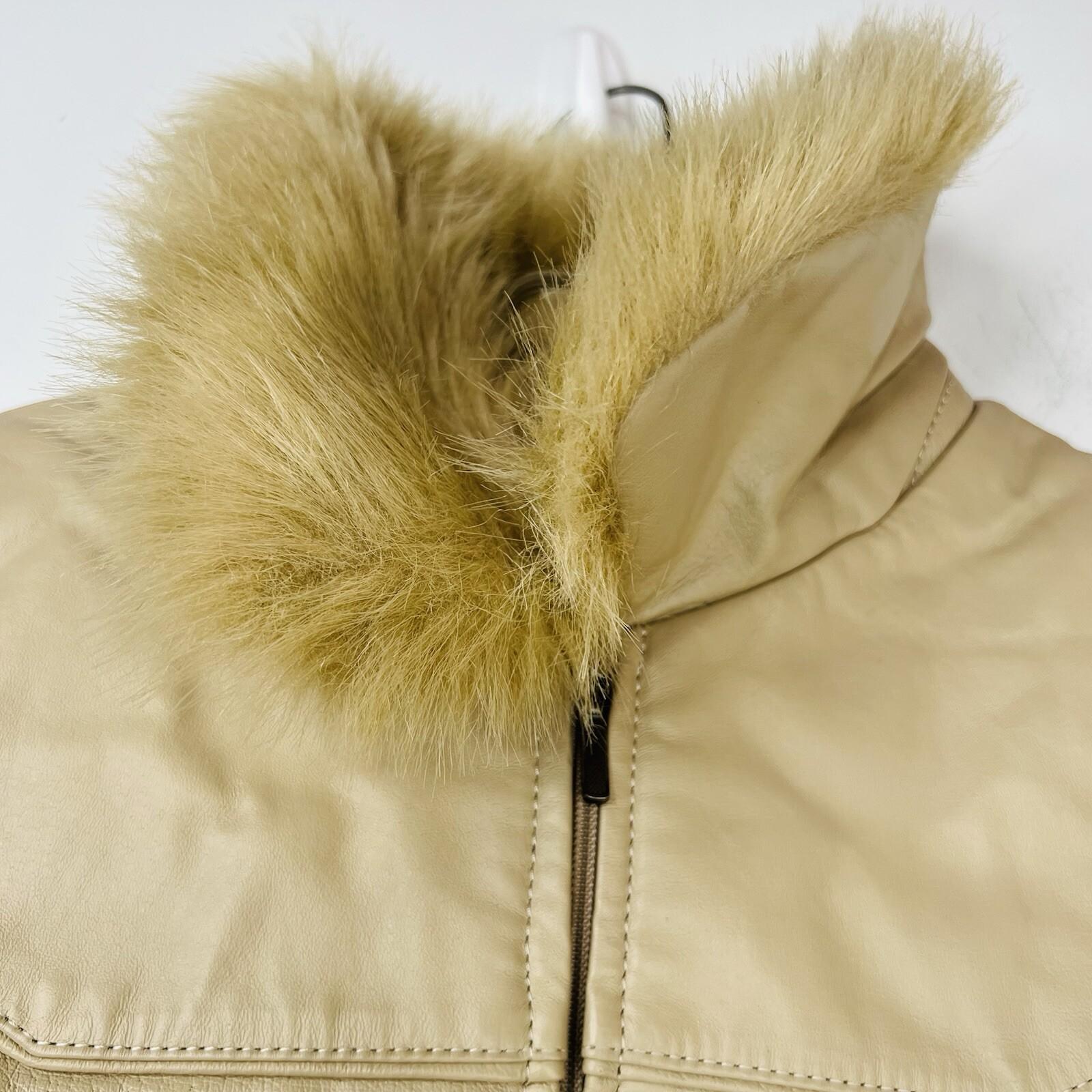 Pelle Moda Knoles & Carter Vtg Leather Puffer Vest L Faux Fur Collar Motorcycle